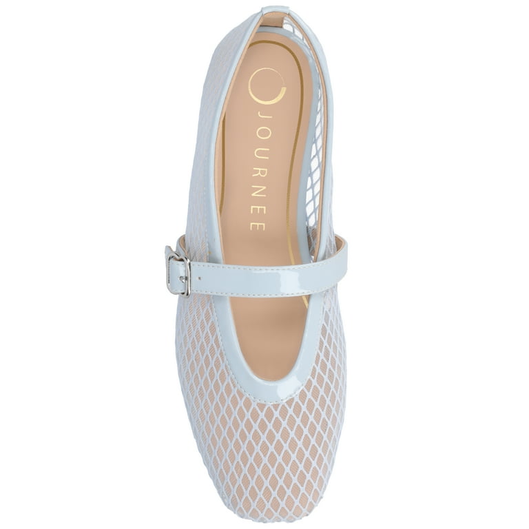 Journee Women's Square Toe Mesh Ballet Flats – Stylish Mary Jane Slip-On Shoes with Cushioned Insole extra image