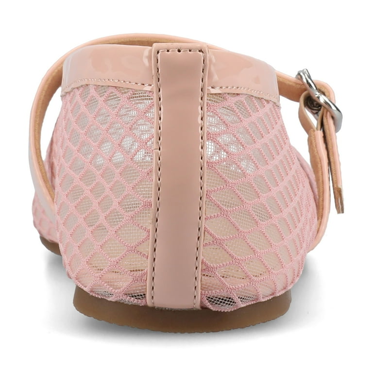 Journee Casha Mesh Mary Jane Flats for Women – Square Toe Slip-On Ballet Dress Shoes with Cushioned | AmazPromo