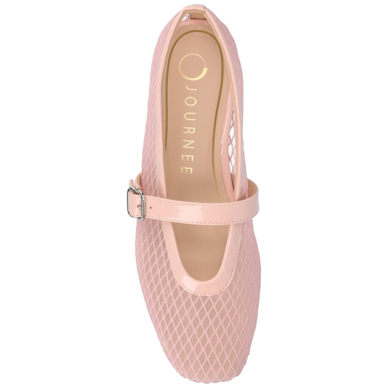 Journee Casha Mesh Mary Jane Flats for Women – Square Toe Slip-On Ballet Dress Shoes with Cushioned extra image