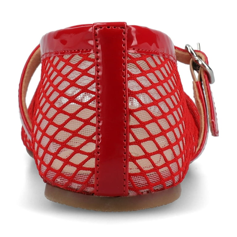 Journee Casha Mesh Mary Jane Flats for Women – Square Toe Slip-On Ballet Shoes with Breathable Comfo | AmazPromo