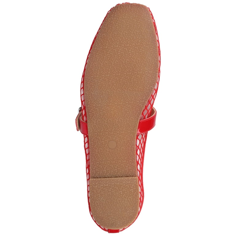 Journee Casha Mesh Mary Jane Flats for Women – Square Toe Slip-On Ballet Shoes with Breathable Comfo extra image