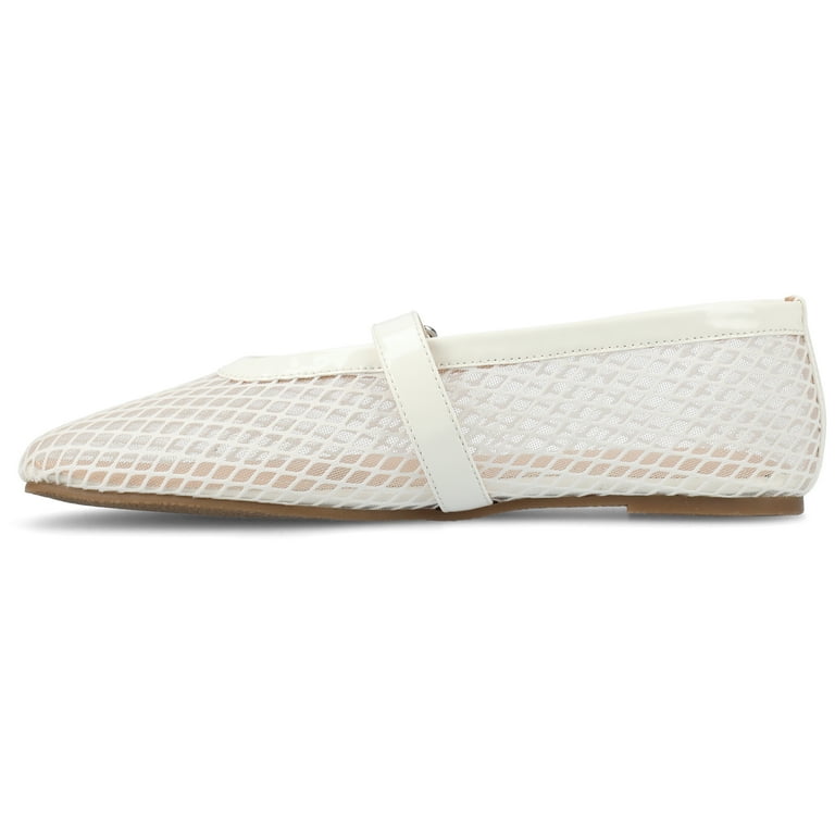 Journee Collection Casha Mesh Mary Jane Flats for Women – Stylish Square Toe Slip-On Dress Shoes | AmazPromo