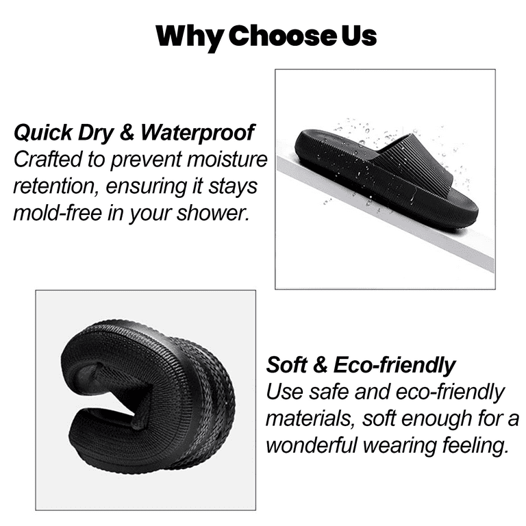Cloud Slides for Women & Men - Ultra Soft Cushioned EVA Shower Sandals, Quick-Dry Non-Slip Thick Sol | AmazPromo