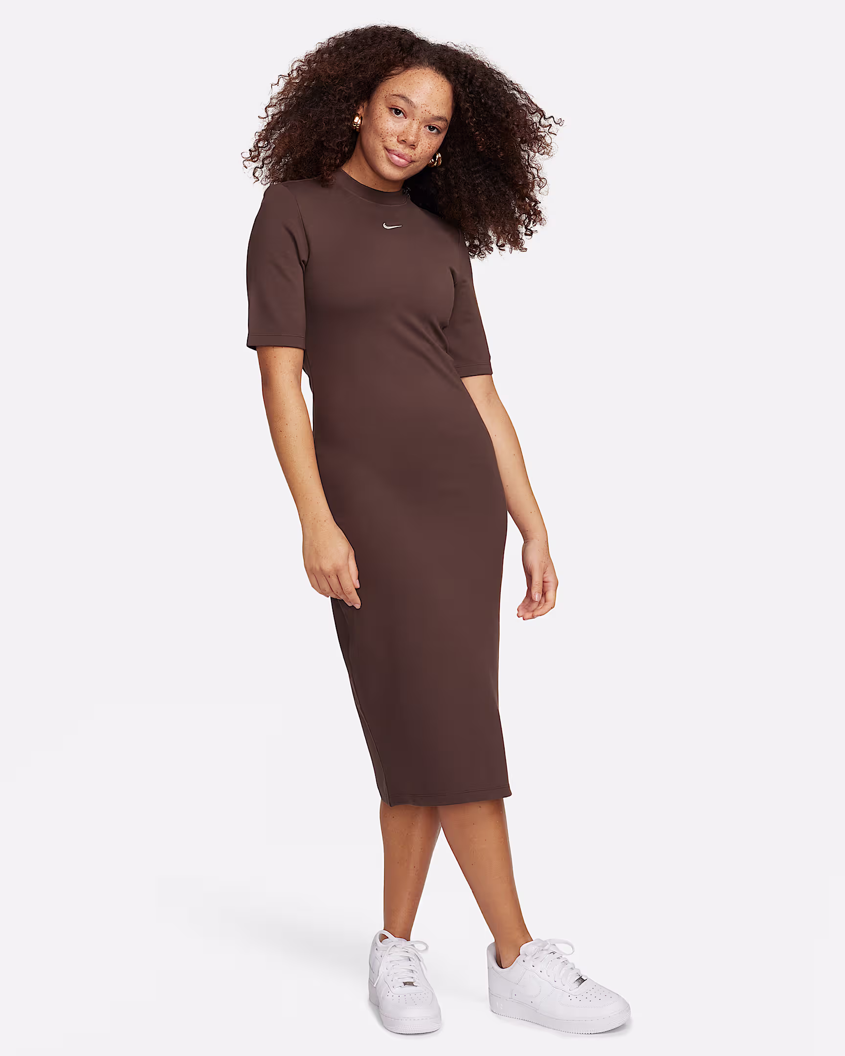 Nike Sportswear Essential Tight Midi Dress for Women – Bodycon Fit, Soft Ribbed Fabric | AmazPromo