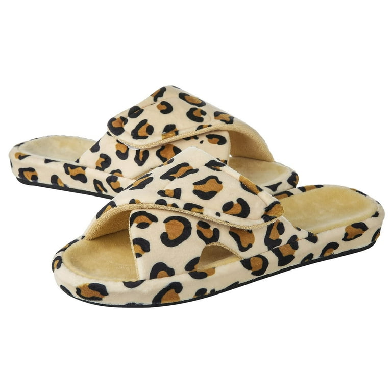 Litfun Women's Fuzzy Adjustable Slippers – Open Toe House Shoes with Arch Support, Memory Foam & Non | AmazPromo