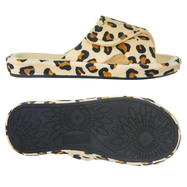 Litfun Women's Fuzzy Adjustable Slippers – Open Toe House Shoes with Arch Support, Memory Foam & Non extra image