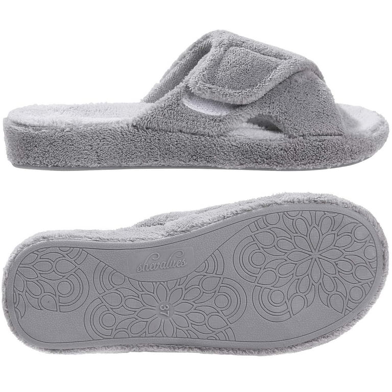 Litfun Women’s Orthopedic Fuzzy Slippers – Adjustable Open Toe Plush Indoor/Outdoor Slides extra image