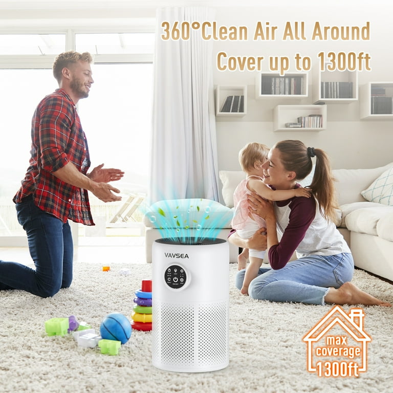 VAVSEA H13 HEPA Air Purifier for Large Rooms Up to 1300ft² – Ultra Quiet 20dB Sleep Mode, 3-Stage Fi | AmazPromo