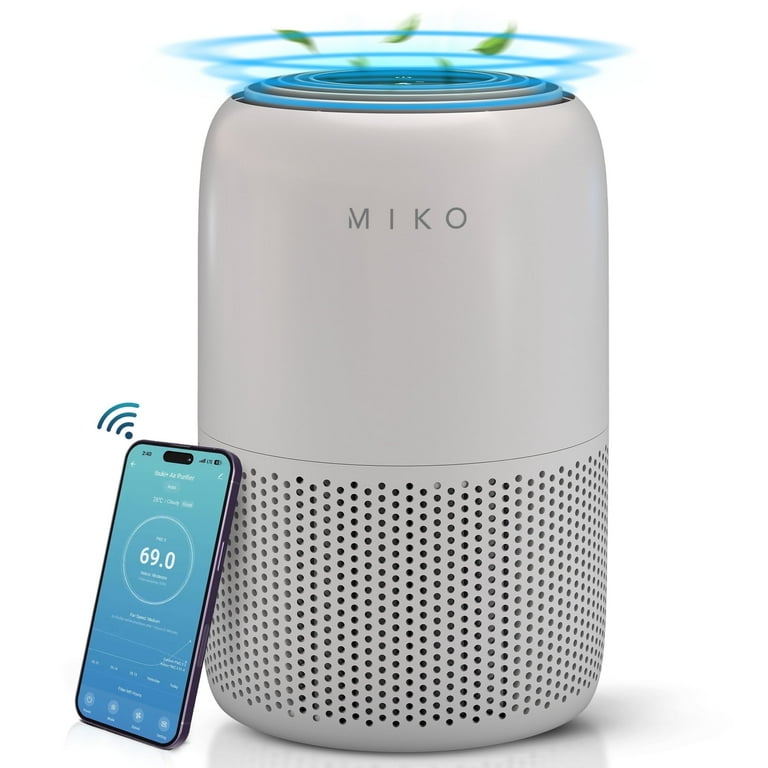 Miko H13 HEPA Air Purifier for Large Rooms – Smart WiFi Air Cleaner for Pet Hair, Smoke, Dust, Aller | AmazPromo