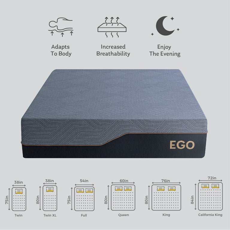 MLILY Ego 14-Inch Queen Memory Foam Mattress with Cooling Gel | Medium Firm Bed-in-a-Box | Pressure extra image