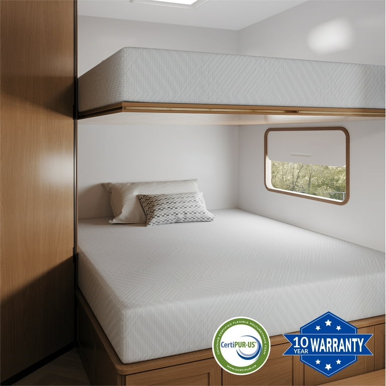 MLILY Ego 10” Short Queen RV Mattress – Green Tea Memory Foam Camper Bed in a Box, CertiPUR-US | AmazPromo