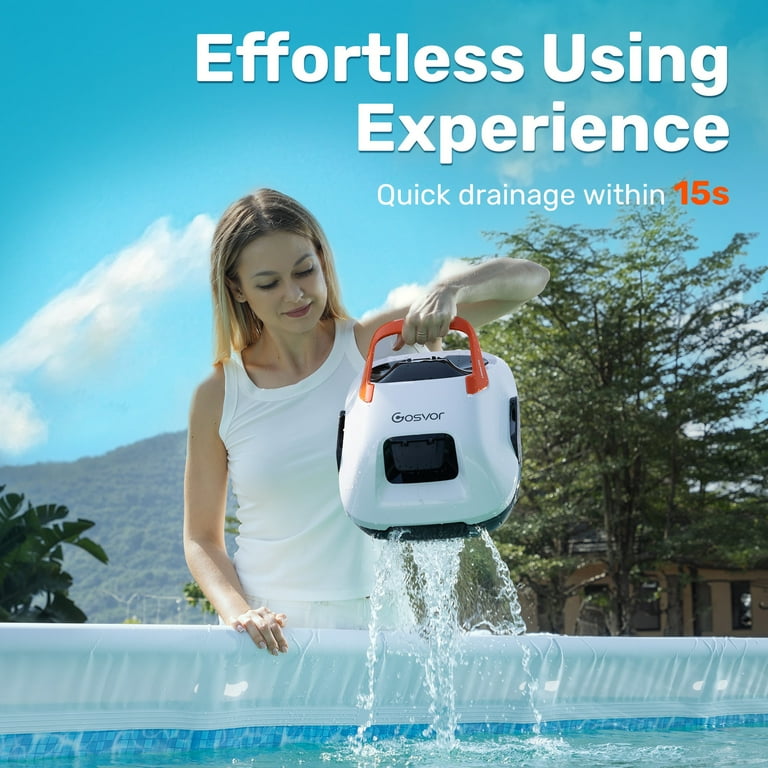 Gosvor Cordless Robotic Pool Vacuum Cleaner – Rechargeable Above Ground Pool Cleaner for Flat Floors | AmazPromo