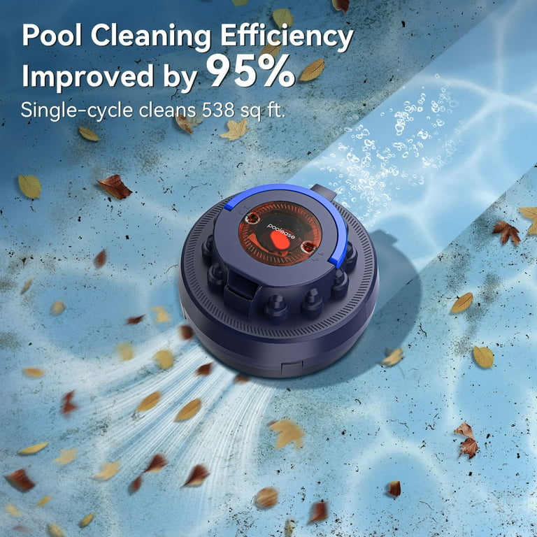 Poolease Cordless Robotic Pool Cleaner – Dual 45W Motors, 2L Debris Bin, Auto-Parking, Upgraded Suct | AmazPromo