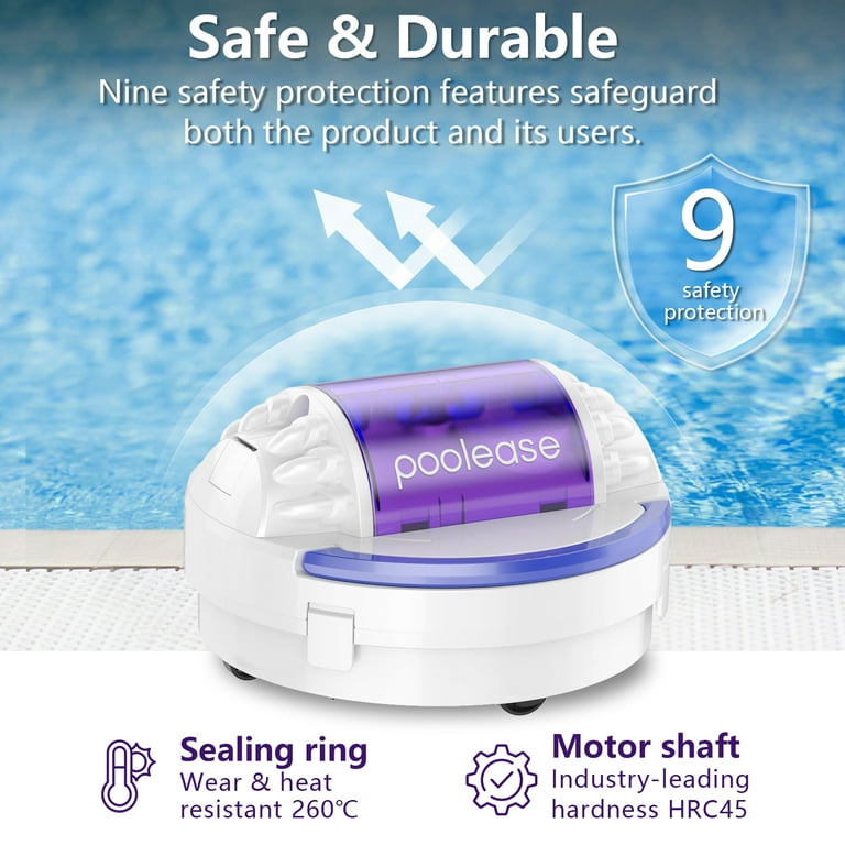 Poolease Cordless Robotic Pool Cleaner – Powerful Dual 45W Motors, 2L XL Debris Bin, Self-Parking Sm | AmazPromo