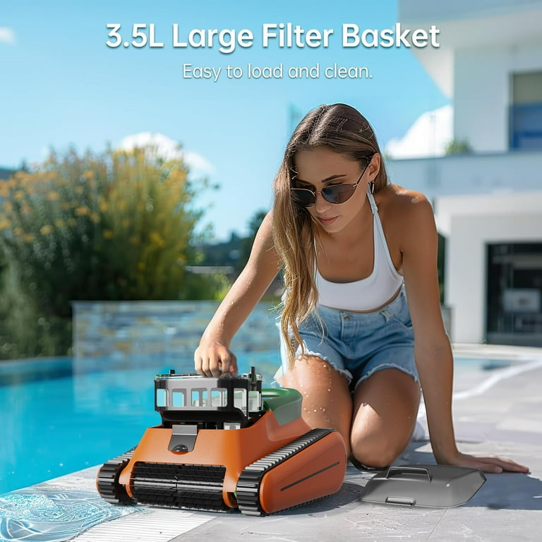 Seauto Crab Pro Cordless Robotic Pool Cleaner – 4500Pa Suction, Wall-Climbing, 150 Min Runtime, Auto | AmazPromo