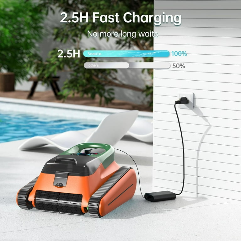 Seauto Crab Pro Cordless Robotic Pool Cleaner – 4500Pa Suction, Wall-Climbing, 150 Min Runtime, Auto extra image