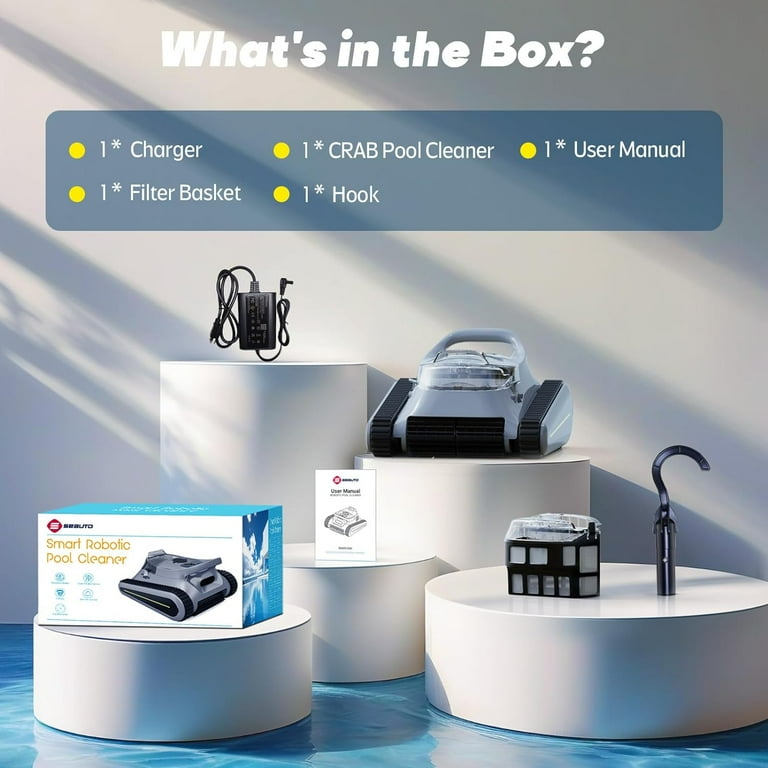 Seauto Crab Cordless Robotic Pool Cleaner – Smart Wireless Vacuum for In-Ground & Above-Ground Pools extra image