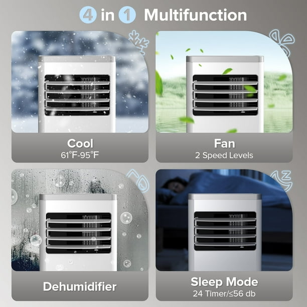 Havato 8000 BTU 4-in-1 Portable Air Conditioner for Room up to 350 Sq.Ft – Quiet AC with Dehumidifie | AmazPromo