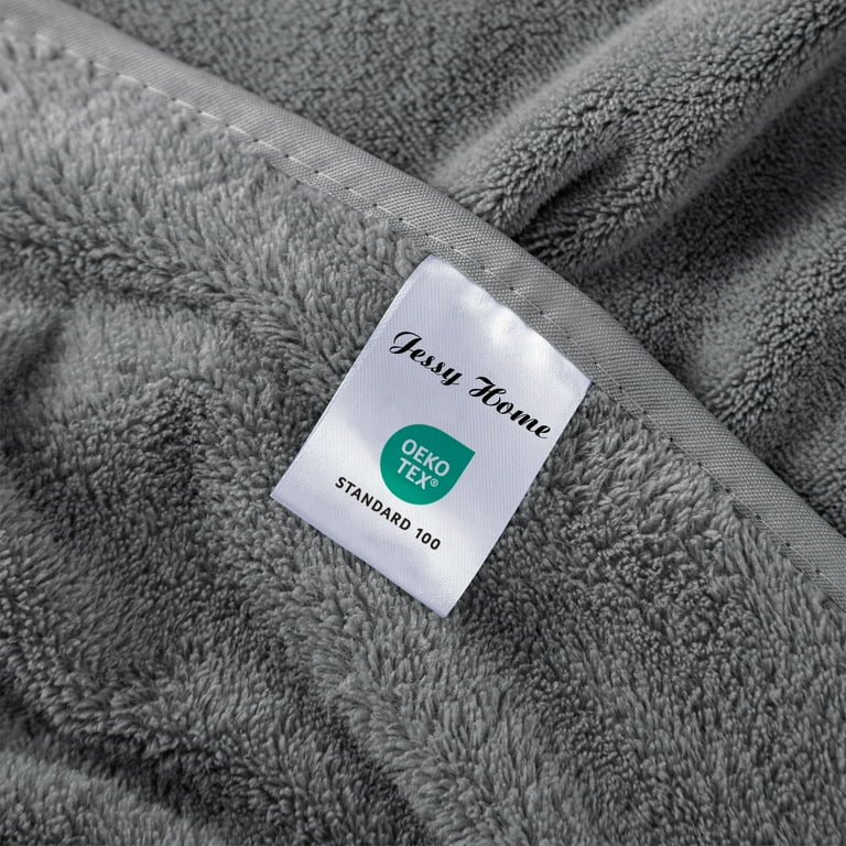 Jessy Home 4-Pack Luxury Dark Grey Bath Towels – 700 GSM Ultra Soft Oversized 35"x70" Microfiber Tow | AmazPromo