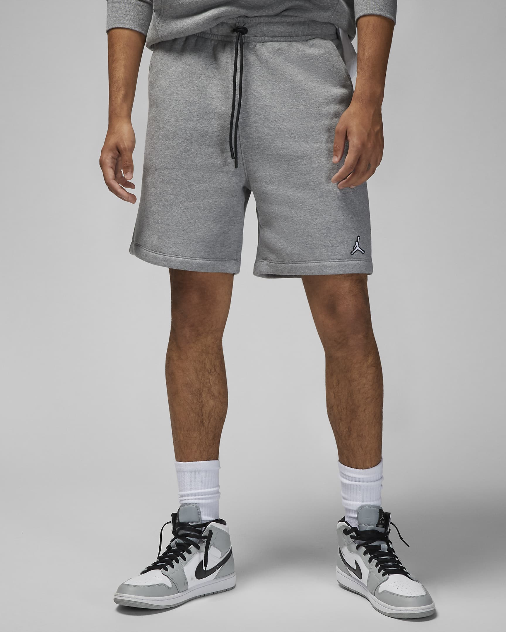 Jordan Brooklyn Fleece Shorts for Men – Premium Cotton Blend, Jumpman Logo, Carbon Heather, Summer | AmazPromo
