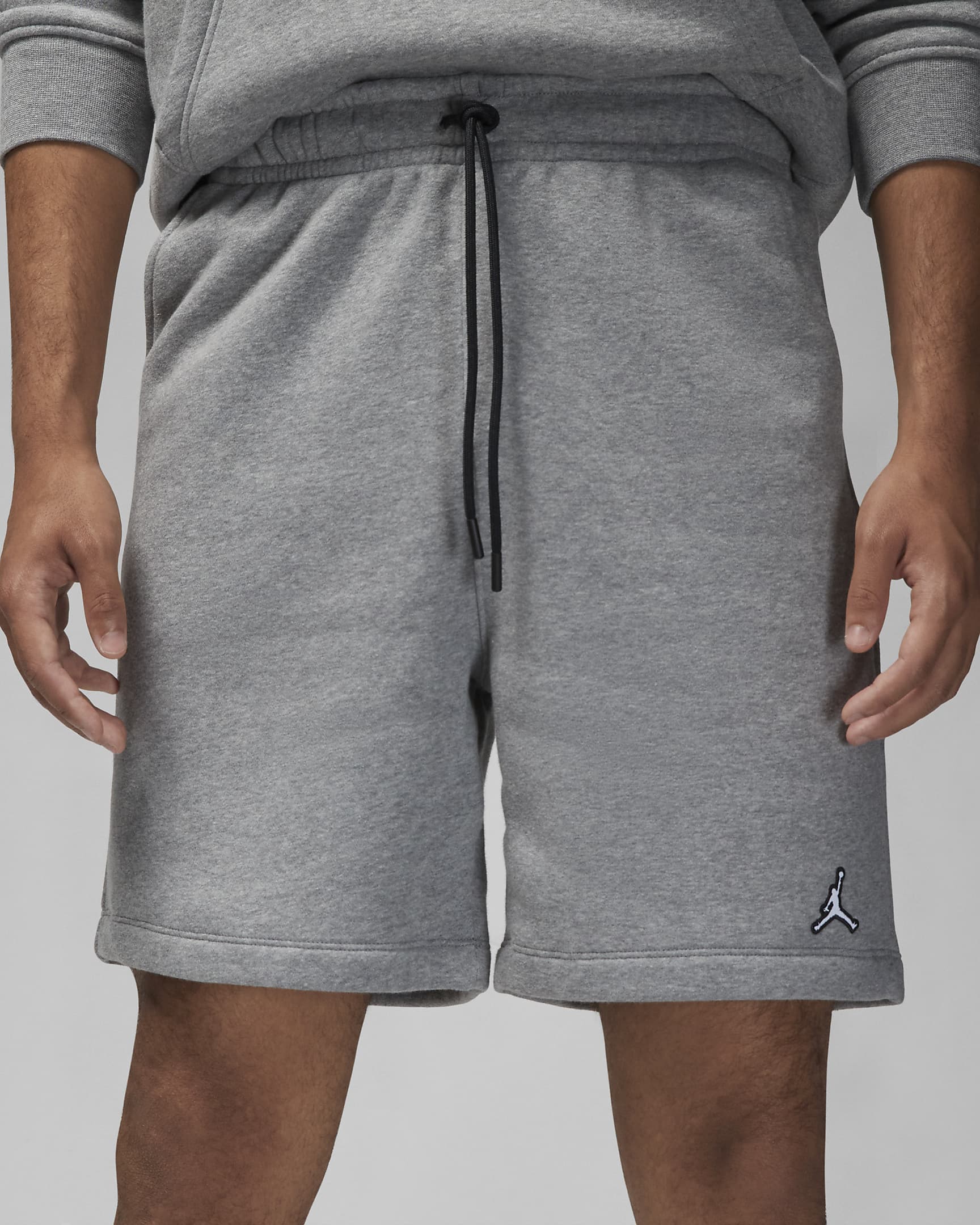 Jordan Brooklyn Fleece Shorts for Men – Premium Cotton Blend, Jumpman Logo, Carbon Heather, Summer | AmazPromo
