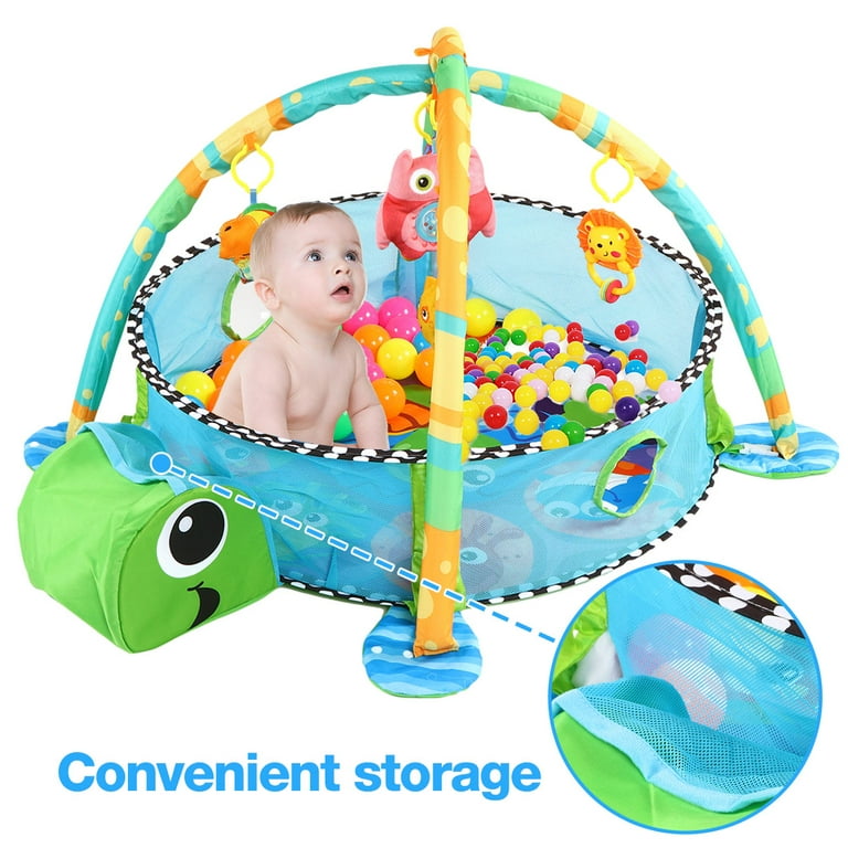Babyeap 3-in-1 Baby Play Gym & Sensory Activity Mat with Ocean Ball Pit – Tummy Time Mat for Newborn extra image