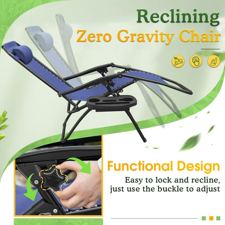 Lacoo Zero Gravity Recliner Chairs for Patio – 2-Pack Folding Outdoor Lounge Chairs with Adjustable extra image