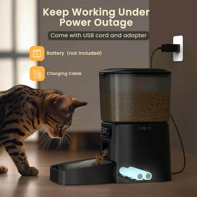 Oneisall Automatic Cat Feeder 3.5L, Programmable Dry Food Dispenser with Stainless Steel Bowl, Timed extra image
