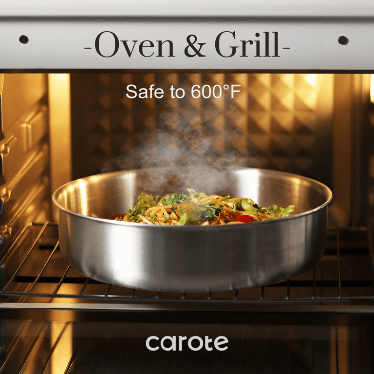 Carote Stainless Steel Saucepan Set with Detachable Handle, 4-Piece Stackable Cookware, Oven & Induc | AmazPromo