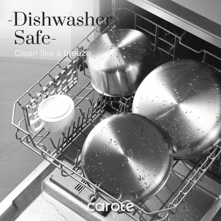 Carote Stainless Steel Saucepan Set with Detachable Handle, 4-Piece Stackable Cookware, Oven & Induc extra image