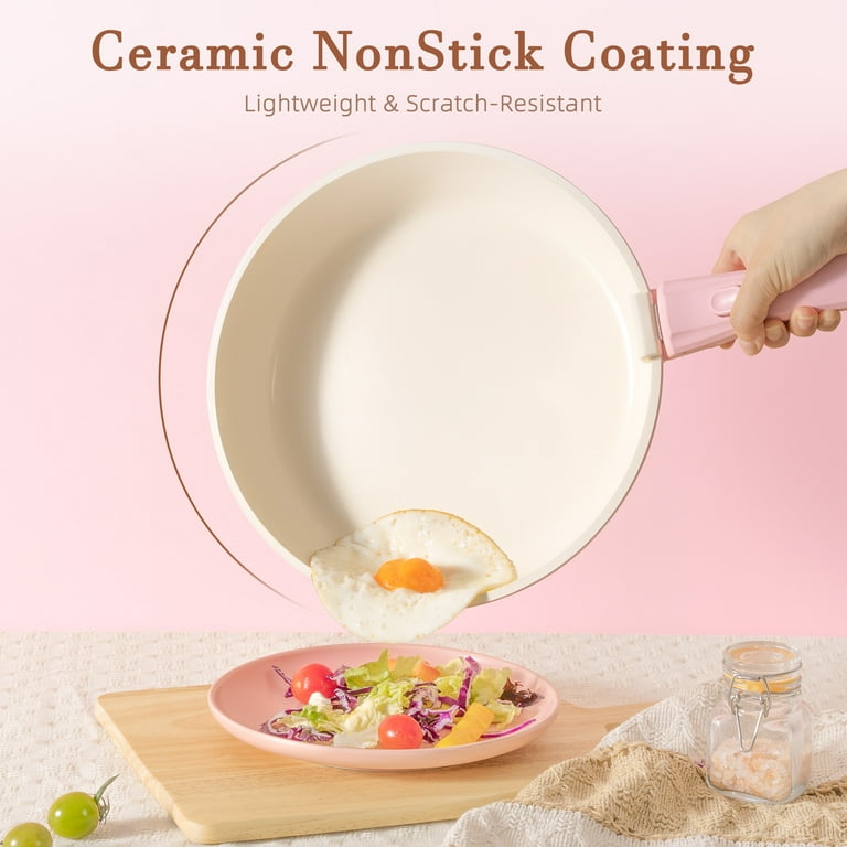 Astercook 20-Piece Pink Ceramic Cookware Set with Detachable Handles, Nonstick Pots & Pans extra image