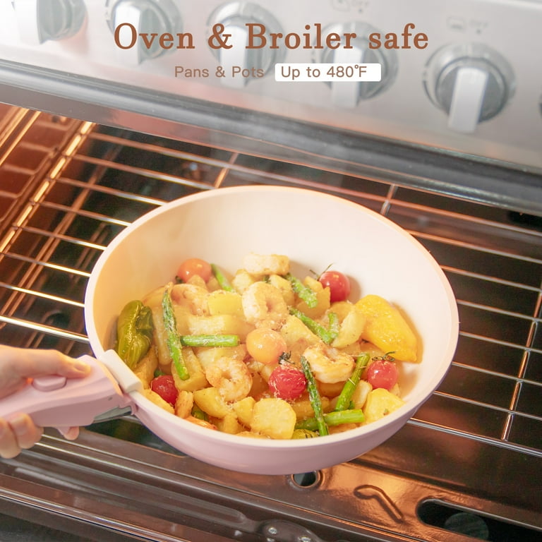 Astercook 20-Piece Pink Ceramic Cookware Set with Detachable Handles, Nonstick Pots & Pans extra image