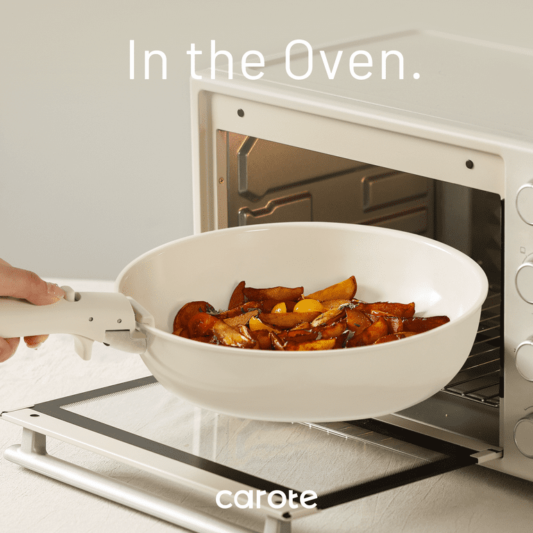 Carote 11-Piece Ceramic Nonstick Cookware Set with Detachable Handles – Space-Saving, Induction | AmazPromo