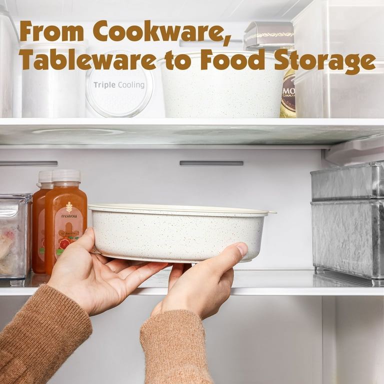 SENSARTE 8-Piece White Nonstick Cookware Set with Detachable Handle – Space-Saving Induction Pots extra image