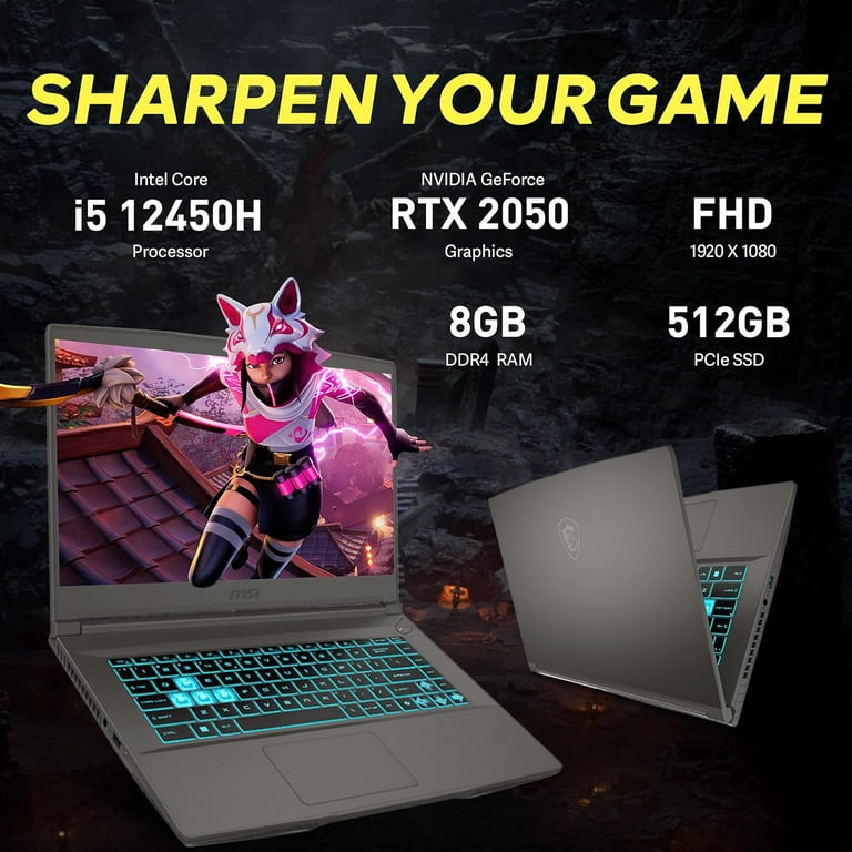 MSI Thin 15 Gaming Laptop 15.6" FHD 144Hz, Intel Core i5-12450H, RTX 2050 Graphics, 8GB RAM, 512GB S | AmazPromo