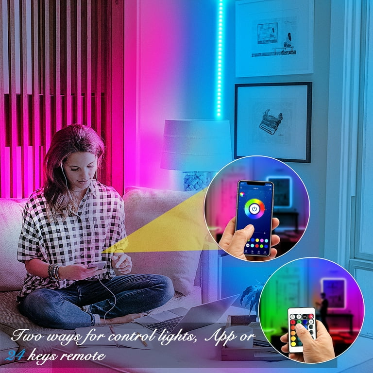 DAYBETTER 100ft Smart LED Strip Lights with App & Remote Control, RGB Color Changing Light Strips extra image