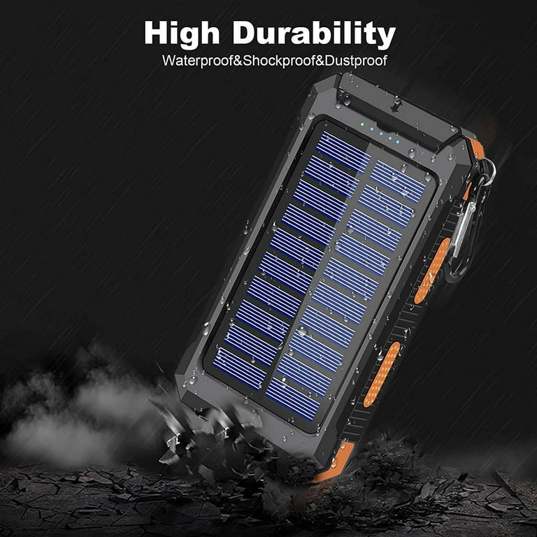 SOLPOWBEN 20000mAh Solar Power Bank, Waterproof Portable Phone Charger with Dual USB, LED Flashlight extra image