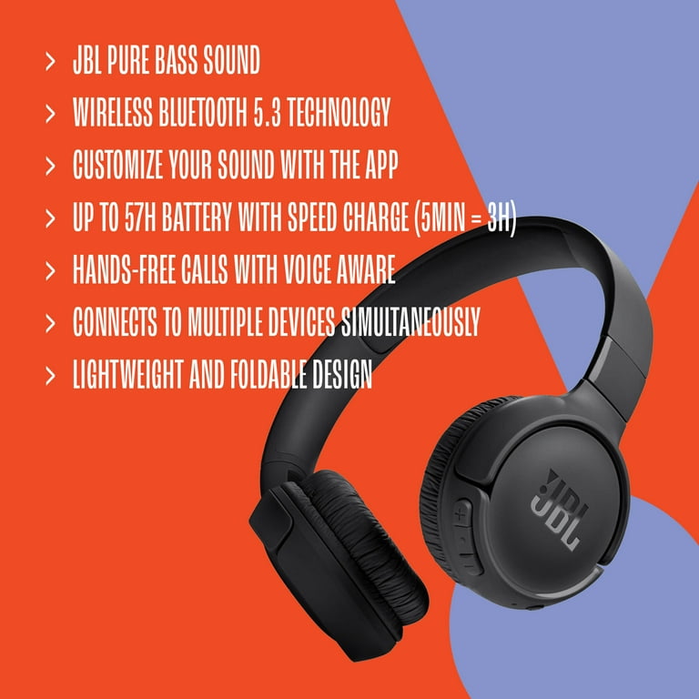 JBL Tune 520BT Wireless On-Ear Headphones with Pure Bass Sound, Bluetooth 5.3, 57H Battery, Foldable extra image