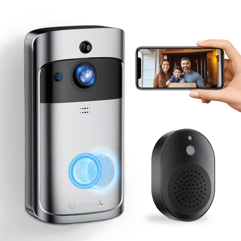 VEAT00L Wireless Video Doorbell Camera with Chime – 1080P HD Smart Doorbell, PIR Motion Detection | AmazPromo