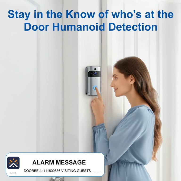 VEAT00L Wireless Video Doorbell Camera with Chime – 1080P HD Smart Doorbell, PIR Motion Detection | AmazPromo