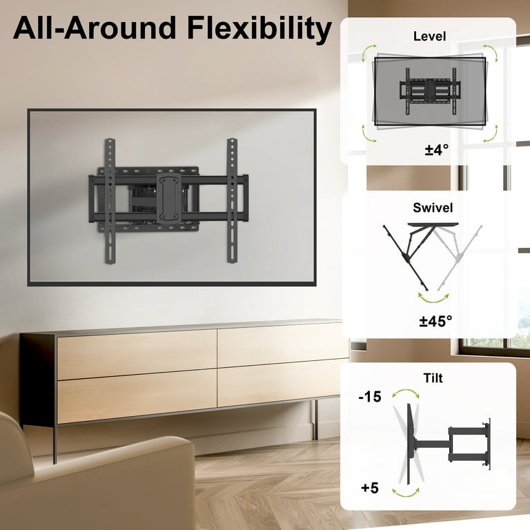 USX MOUNT Heavy Duty Full Motion TV Wall Mount for 47-90 Inch Flat & Curved TVs, Articulating Swivel | AmazPromo