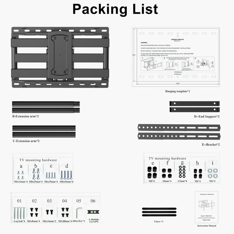 USX MOUNT Heavy Duty Full Motion TV Wall Mount for 47-90 Inch Flat & Curved TVs, Articulating Swivel extra image