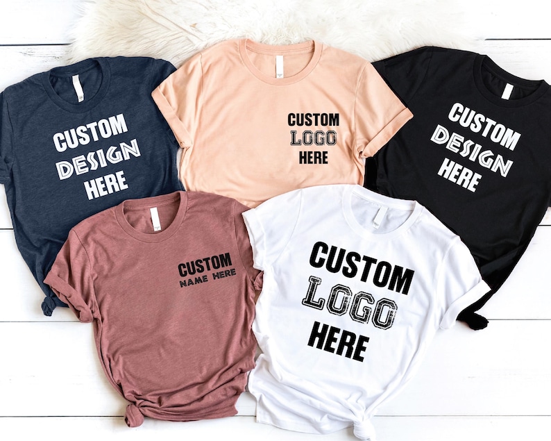 Custom T-Shirt with Logo or Text – Personalized Name Shirt, Design Your Own Tee, Custom Graphic Shir | AmazPromo
