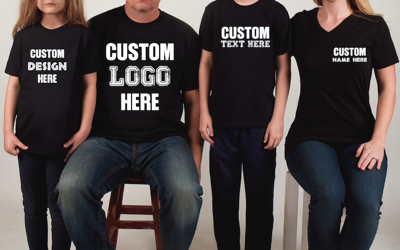 Custom T-Shirt with Logo or Text – Personalized Name Shirt, Design Your Own Tee, Custom Graphic Shir | AmazPromo