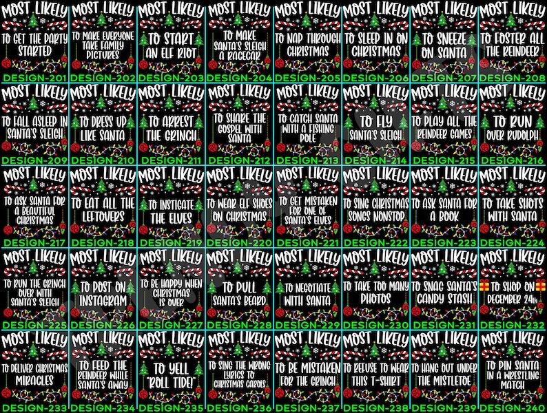 Most Likely To Christmas Shirt 2025, Funny Holiday Quotes Tee, Matching Family Christmas Pajama Top extra image