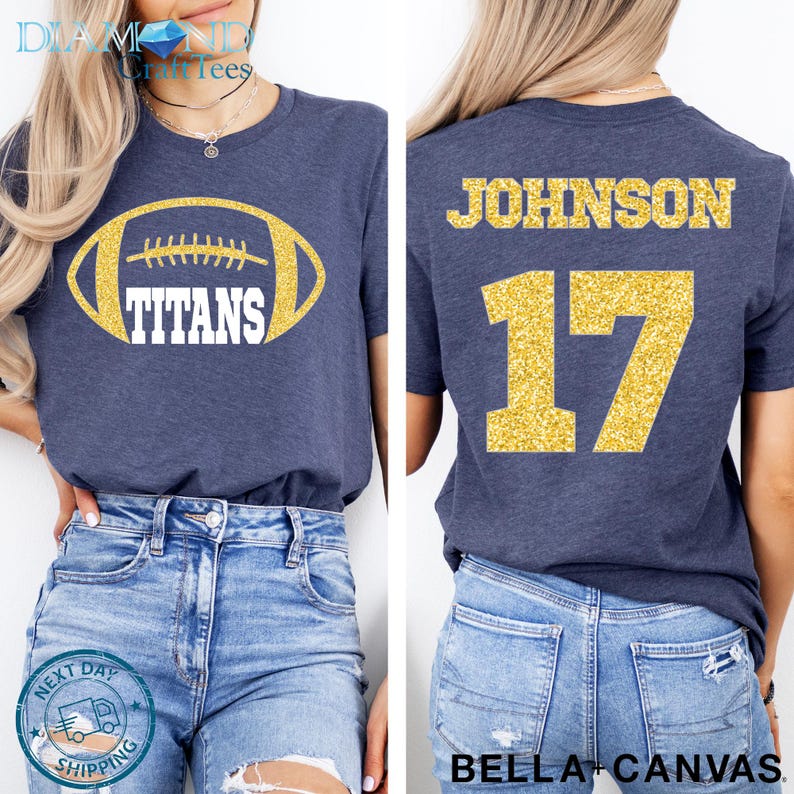 Personalized Football Mom Shirt with Name & Number – Custom Game Day Jersey Tee for Proud Sports Mom | AmazPromo