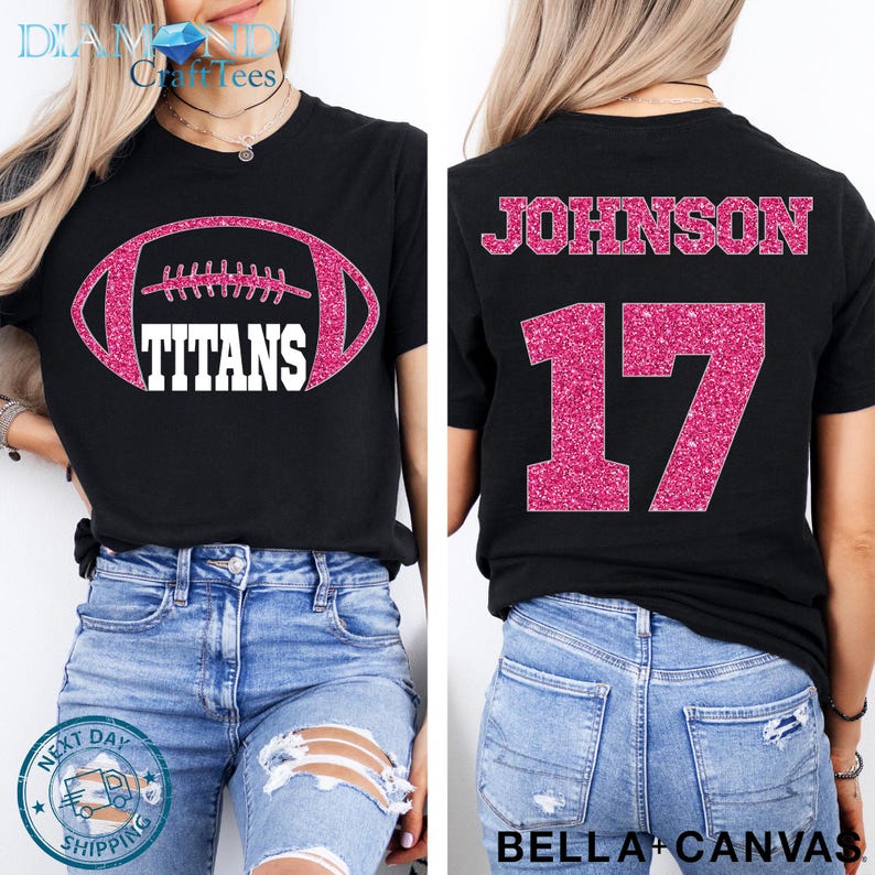 Personalized Football Mom Shirt with Name & Number – Custom Game Day Jersey Tee for Proud Sports Mom | AmazPromo