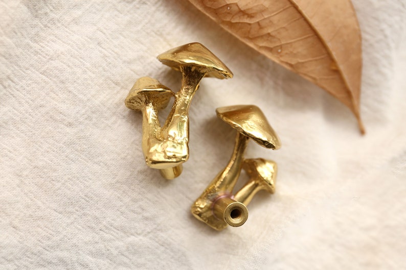 Brass Mushroom Drawer Pulls & Animal Cabinet Knobs – Unique Brass Hardware Handles for Nursery | AmazPromo