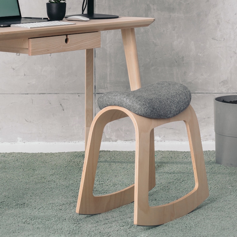 Muista Ergonomic Office Chair | Active Sitting Saddle Stool & Balance Desk Chair | Modern Wooden | AmazPromo