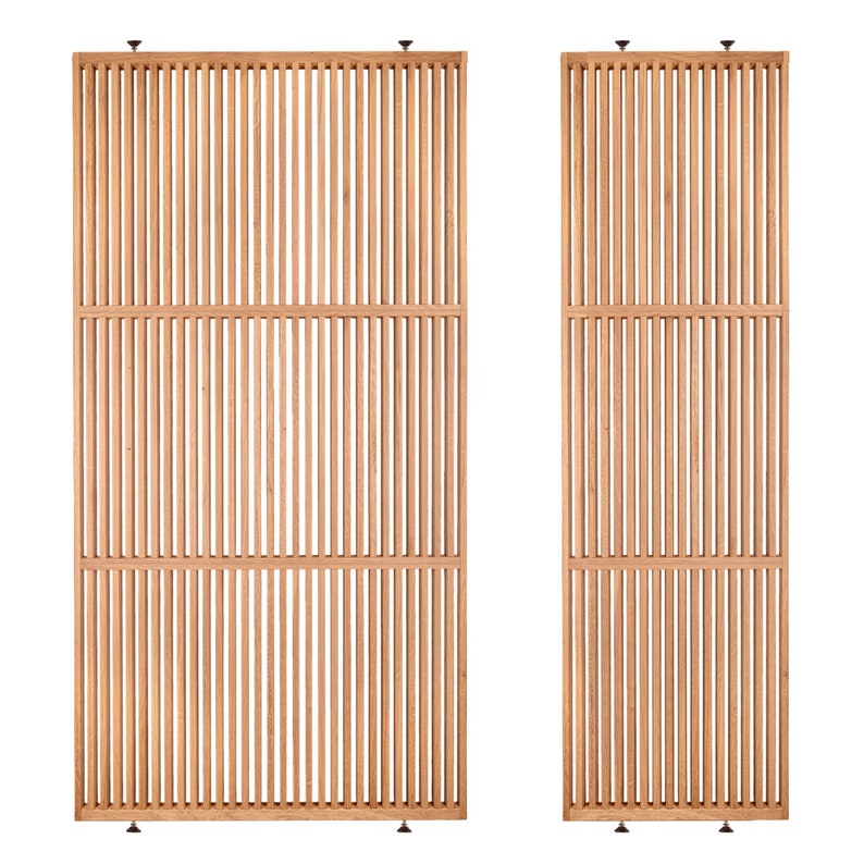 Custom Slat Room Divider | Modern Wooden Privacy Screen | Floor to Ceiling Partition Wall | Tension extra image